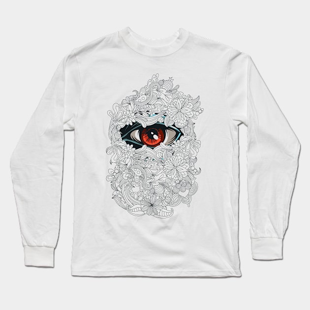 Floral Eye Long Sleeve T-Shirt by Designious